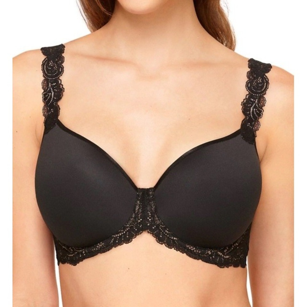 NWOT Wacoal Vivid Encounter Lace-Trim Contour 38B Bra 853395 Black 132293